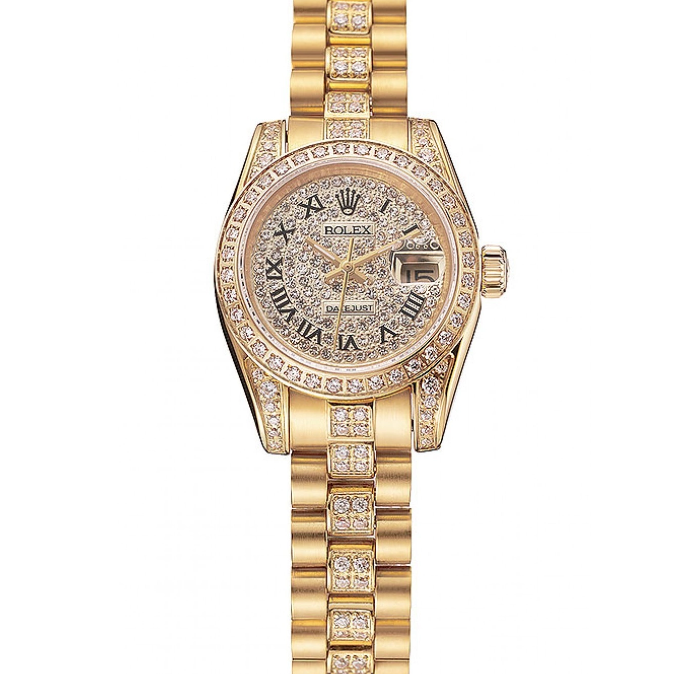 1453955 Bracelet Pave Swiss Diamond Diamond Dial Rolex DayJust Gold 0623